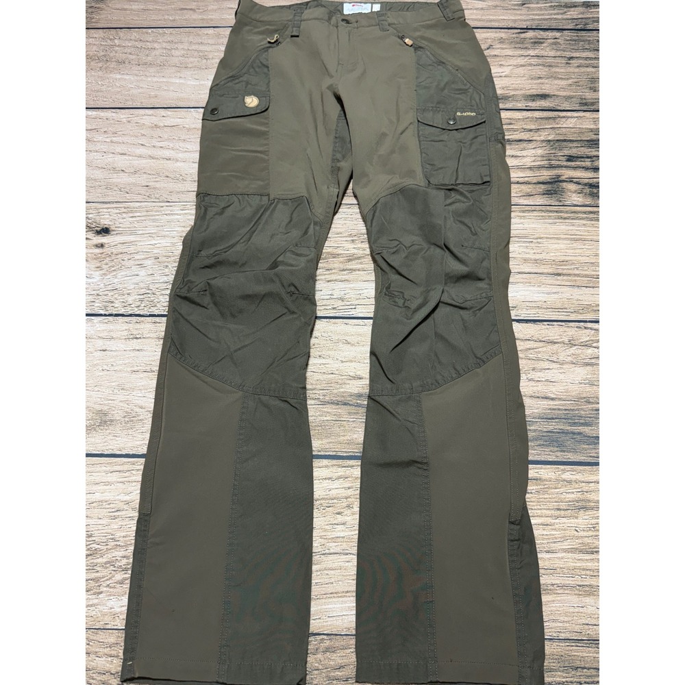 Fjallraven Nikka Curved Trousers Women 34 Dark Olive G-1000 Trekking Pants 89638